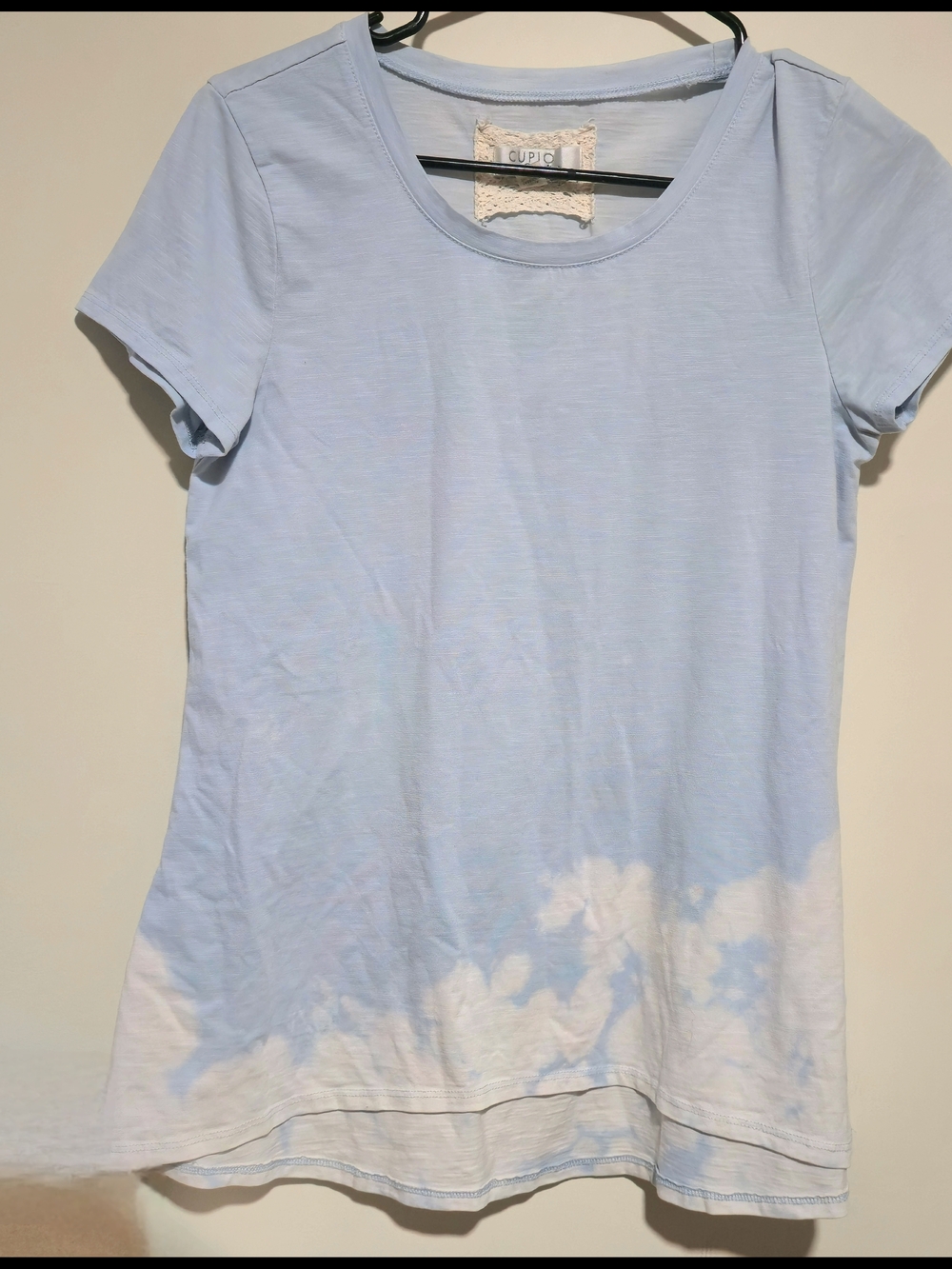 Cupio Pale Blue & White Tie-Dye Short Sleeve Tee